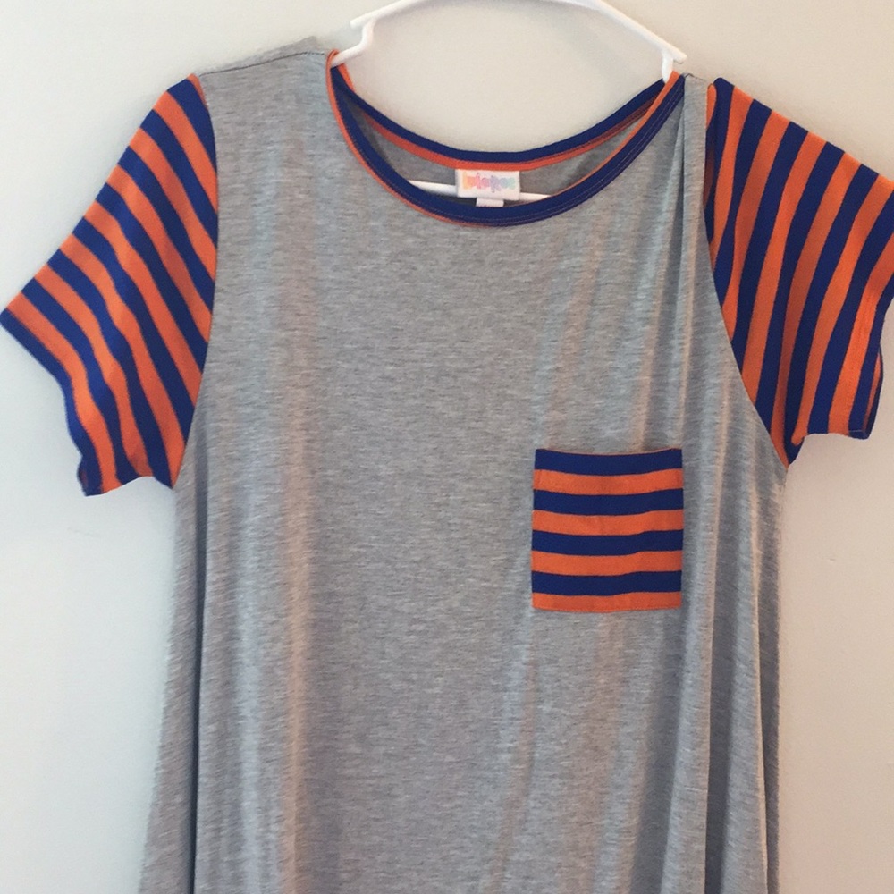 Lularoe striped and gray dress